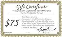 Pet Portait Memorial Gift Certificate