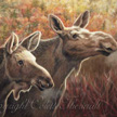 cow moose fall painting pastel