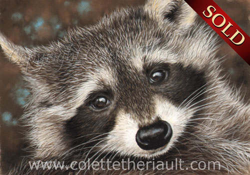 baby raccoon painting