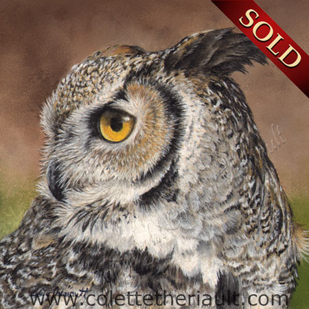 great horned owl painting